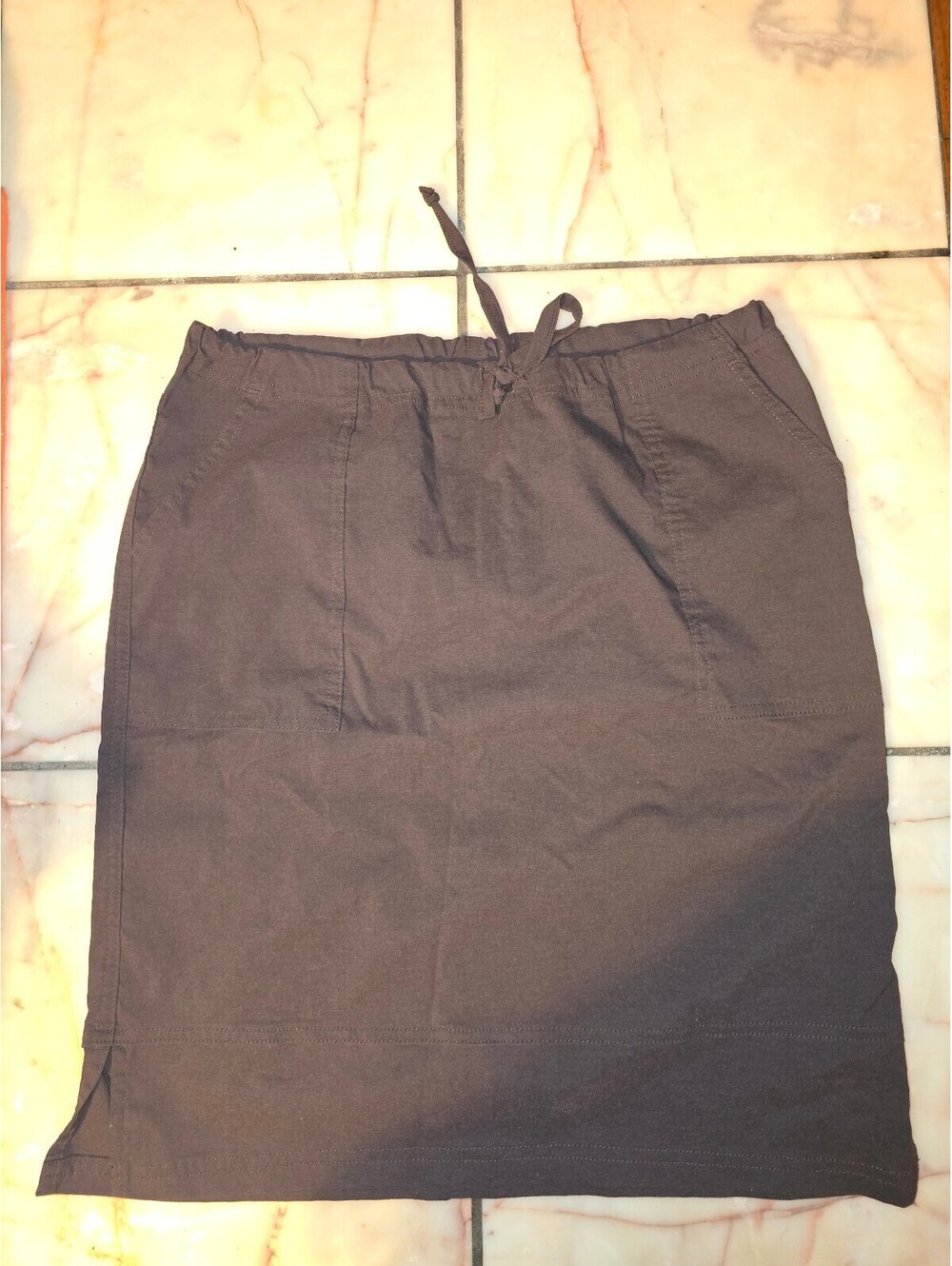 prAna Classic Dark Brown Drawstring Skirt - Women's Size Medium